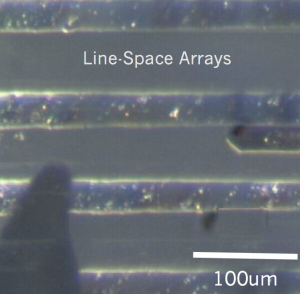 Line-Space Array size comparison 100um